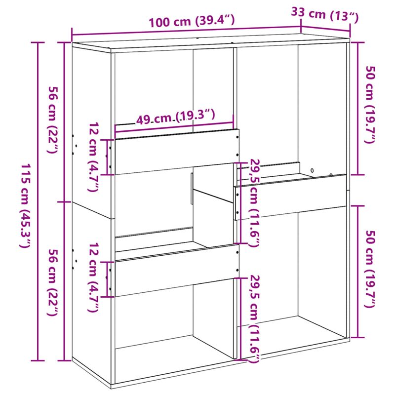 Casa si Gradina - Mobilier - Biblioteci si rafturi - Biblioteci - Biblioteca/Separator camera, stejar sonoma, 100x33x115 cm - Infinity.ro