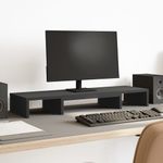 Laptop, Telefoane si Tablete - Laptopuri si accesorii - Accesorii Laptop - Standuri/Coolere notebook - Suport monitor reglabil, negru, 80x24x10,5 cm, lemn prelucrat - Infinity.ro