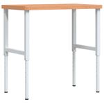 Casa si Gradina - Constructii - Scule de mana si unelte - Mese si bancuri de lucru - Banc de lucru 100x60x(73-99,5) cm lemn masiv fag dreptunghiular, maro închis și alb - Infinity.ro