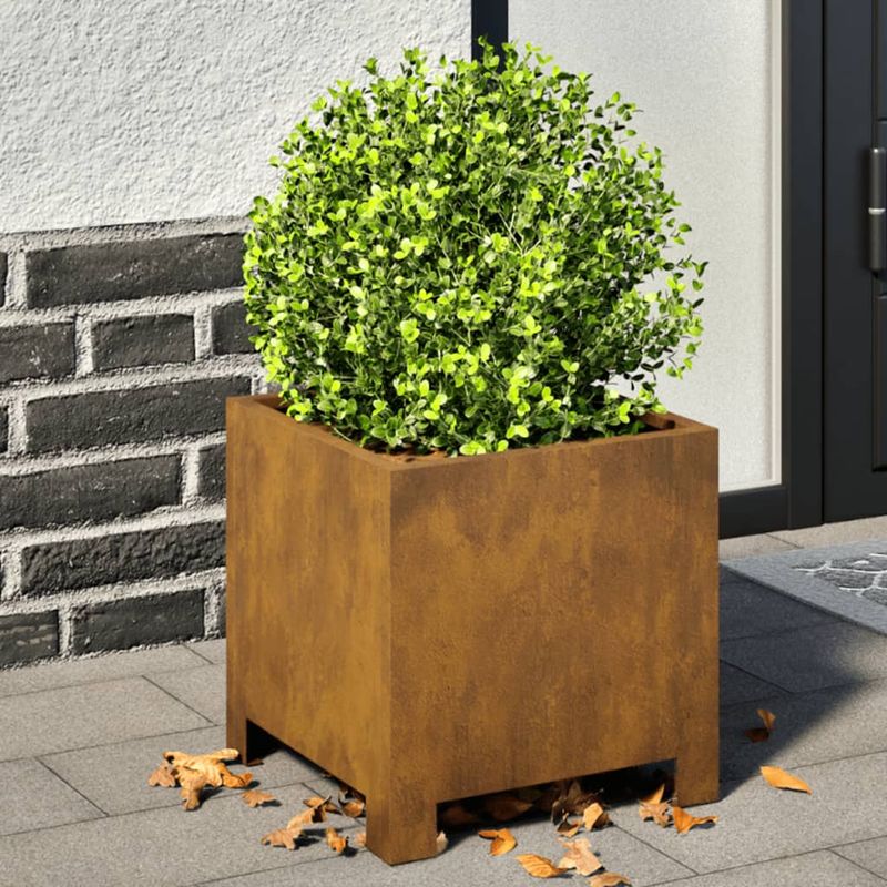 Casa si Gradina - Gradinarit si plante - Plante si ghivece - Ghivece si suporturi - Jardiniere gradina, 2 buc., 30x30x30 cm, otel corten - Infinity.ro