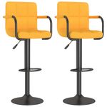 Casa si Gradina - Mobilier - Scaune si fotolii - Scaune - Scaune de bar, 2 buc., galben mustar, material textil - Infinity.ro