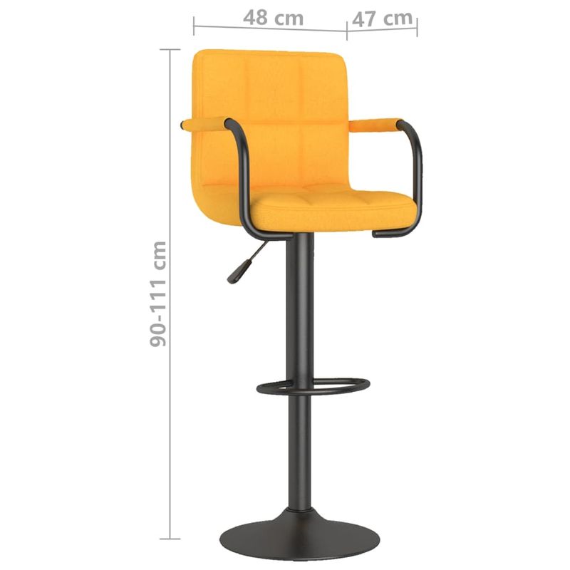 Casa si Gradina - Mobilier - Scaune si fotolii - Scaune - Scaune de bar, 2 buc., galben mustar, material textil - Infinity.ro
