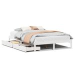Casa si Gradina - Mobilier - Paturi si accesorii - Paturi - Cadru de pat fara saltea, alb, 140x190 cm, lemn masiv de pin - Infinity.ro