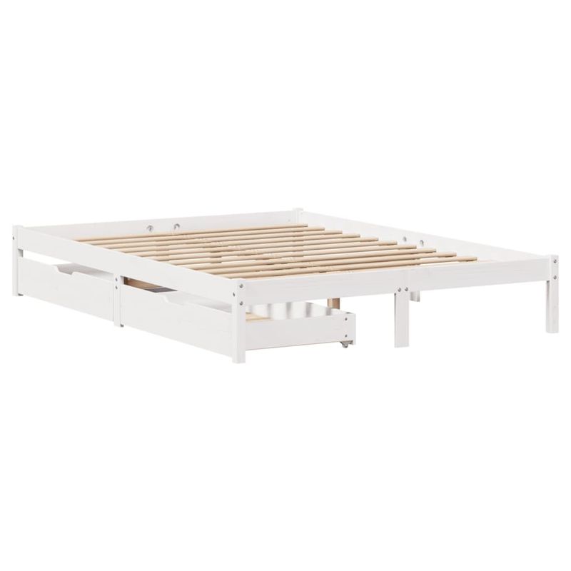 Casa si Gradina - Mobilier - Paturi si accesorii - Paturi - Cadru de pat fara saltea, alb, 140x190 cm, lemn masiv de pin - Infinity.ro