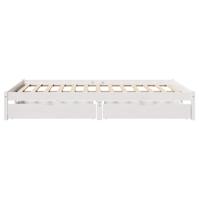 Casa si Gradina - Mobilier - Paturi si accesorii - Paturi - Cadru de pat fara saltea, alb, 140x190 cm, lemn masiv de pin - Infinity.ro
