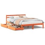 Casa si Gradina - Mobilier - Paturi si accesorii - Paturi - Cadru pat fara saltea, maro ceruit, 120x190 cm, lemn masiv pin - Infinity.ro