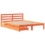 Casa si Gradina - Mobilier - Paturi si accesorii - Paturi - Cadru pat fara saltea, maro ceruit, 120x190 cm, lemn masiv pin - Infinity.ro