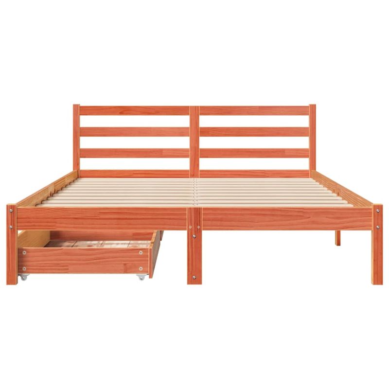 Casa si Gradina - Mobilier - Paturi si accesorii - Paturi - Cadru pat fara saltea, maro ceruit, 120x190 cm, lemn masiv pin - Infinity.ro