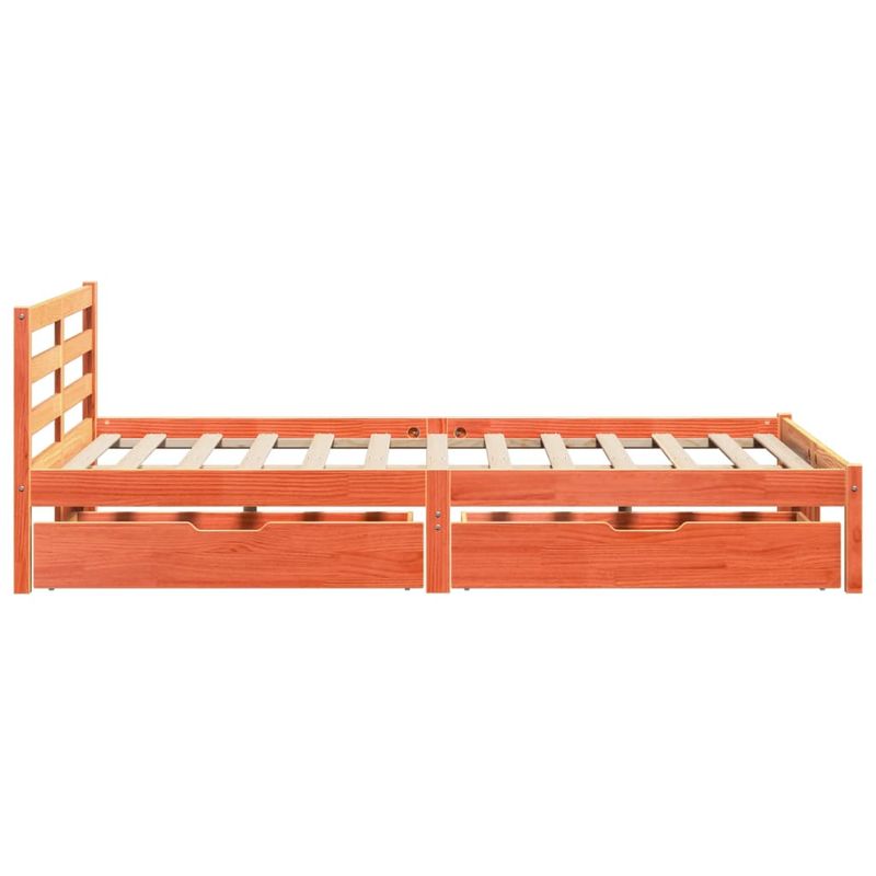 Casa si Gradina - Mobilier - Paturi si accesorii - Paturi - Cadru pat fara saltea, maro ceruit, 120x190 cm, lemn masiv pin - Infinity.ro