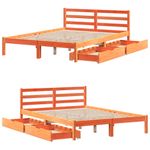 Casa si Gradina - Mobilier - Paturi si accesorii - Paturi - Cadru pat fara saltea, maro ceruit, 120x190 cm, lemn masiv pin - Infinity.ro
