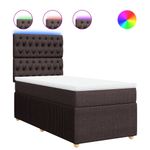 Casa si Gradina - Mobilier - Paturi si accesorii - Paturi - Pat box spring cu saltea, maro inchis, 80x200 cm, textil - Infinity.ro