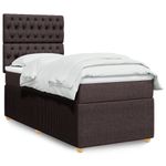 Casa si Gradina - Mobilier - Paturi si accesorii - Paturi - Pat box spring cu saltea, maro inchis, 80x200 cm, textil - Infinity.ro