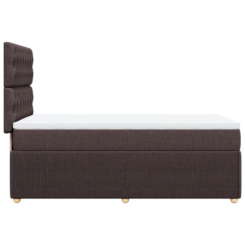 Casa si Gradina - Mobilier - Paturi si accesorii - Paturi - Pat box spring cu saltea, maro inchis, 80x200 cm, textil - Infinity.ro