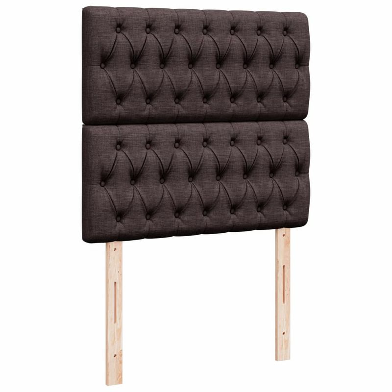 Casa si Gradina - Mobilier - Paturi si accesorii - Paturi - Pat box spring cu saltea, maro inchis, 80x200 cm, textil - Infinity.ro