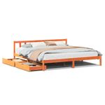 Casa si Gradina - Mobilier - Paturi si accesorii - Paturi - Cadru de pat fara saltea, maro ceruit 200x200 cm lemn masiv pin - Infinity.ro