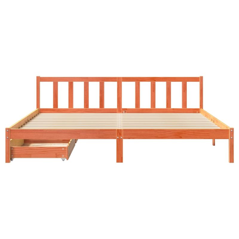 Casa si Gradina - Mobilier - Paturi si accesorii - Paturi - Cadru de pat fara saltea, maro ceruit 200x200 cm lemn masiv pin - Infinity.ro