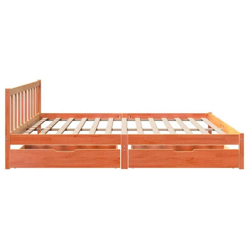 Casa si Gradina - Mobilier - Paturi si accesorii - Paturi - Cadru de pat fara saltea, maro ceruit 200x200 cm lemn masiv pin - Infinity.ro