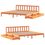 Casa si Gradina - Mobilier - Paturi si accesorii - Paturi - Cadru de pat fara saltea, maro ceruit 200x200 cm lemn masiv pin - Infinity.ro