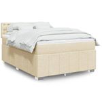 Casa si Gradina - Mobilier - Paturi si accesorii - Paturi - Pat box spring cu saltea, crem, 140x200 cm, textil - Infinity.ro