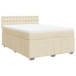 Casa si Gradina - Mobilier - Paturi si accesorii - Paturi - Pat box spring cu saltea, crem, 140x200 cm, textil - Infinity.ro