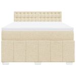Casa si Gradina - Mobilier - Paturi si accesorii - Paturi - Pat box spring cu saltea, crem, 140x200 cm, textil - Infinity.ro