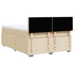 Casa si Gradina - Mobilier - Paturi si accesorii - Paturi - Pat box spring cu saltea, crem, 140x200 cm, textil - Infinity.ro