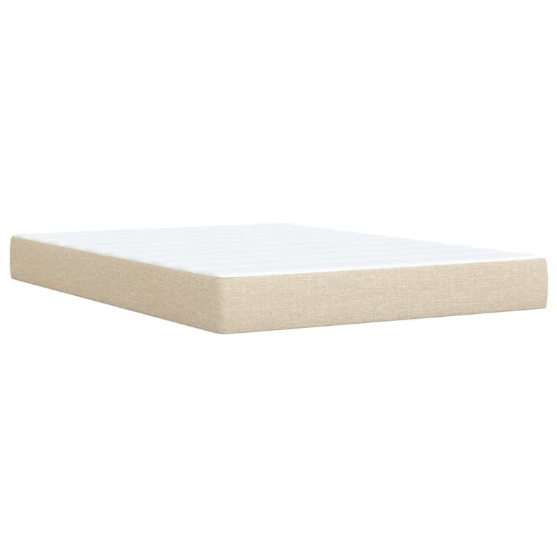 Casa si Gradina - Mobilier - Paturi si accesorii - Paturi - Pat box spring cu saltea, crem, 140x200 cm, textil - Infinity.ro