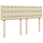 Casa si Gradina - Mobilier - Paturi si accesorii - Paturi - Pat box spring cu saltea, crem, 140x200 cm, textil - Infinity.ro