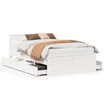 Casa si Gradina - Mobilier - Paturi si accesorii - Paturi - Cadru pat fara saltea/cu tablie, alb, 120x190cm, lemn masiv pin - Infinity.ro