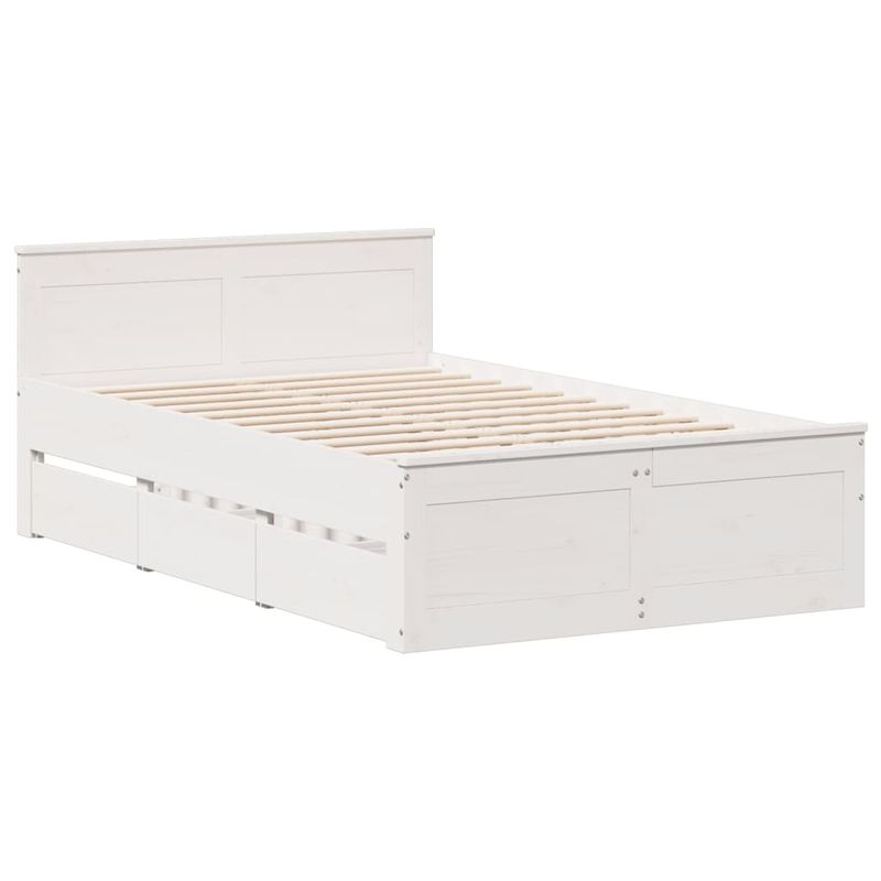 Casa si Gradina - Mobilier - Paturi si accesorii - Paturi - Cadru pat fara saltea/cu tablie, alb, 120x190cm, lemn masiv pin - Infinity.ro