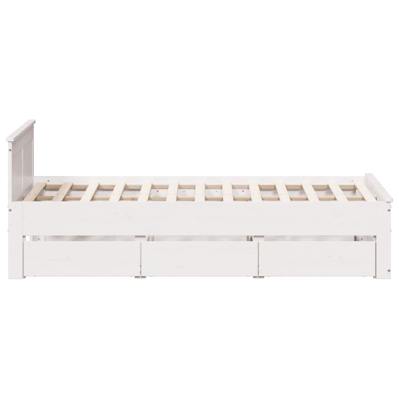 Casa si Gradina - Mobilier - Paturi si accesorii - Paturi - Cadru pat fara saltea/cu tablie, alb, 120x190cm, lemn masiv pin - Infinity.ro
