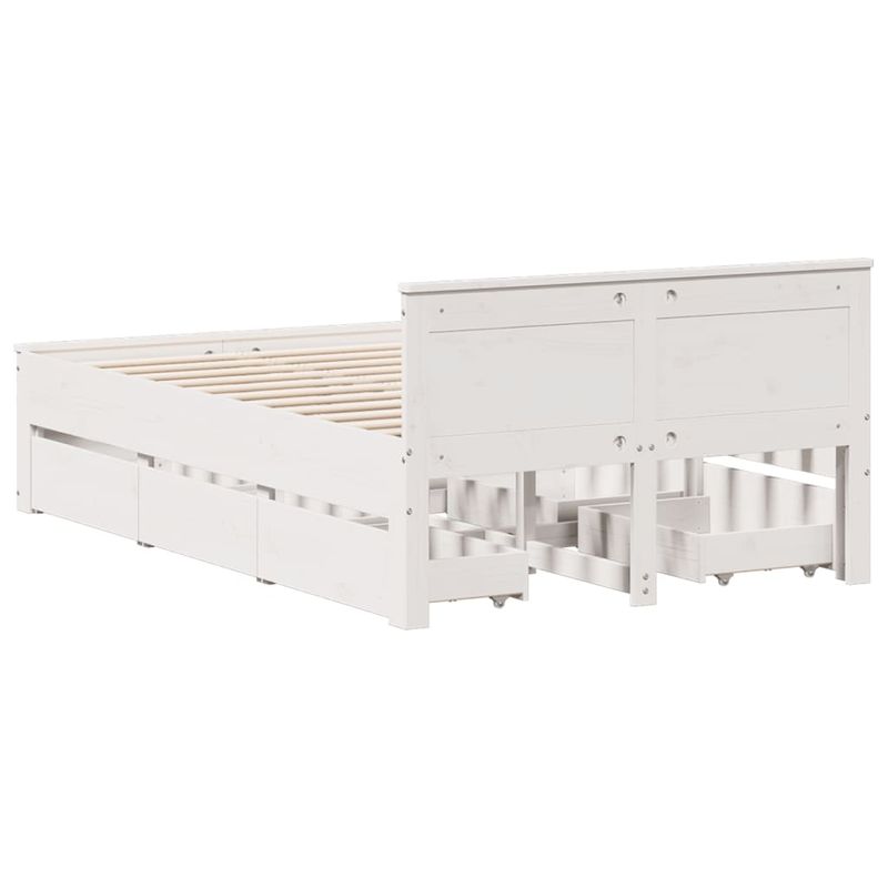 Casa si Gradina - Mobilier - Paturi si accesorii - Paturi - Cadru pat fara saltea/cu tablie, alb, 120x190cm, lemn masiv pin - Infinity.ro