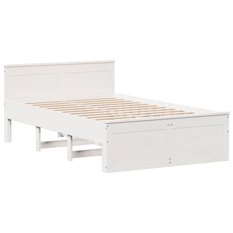 Casa si Gradina - Mobilier - Paturi si accesorii - Paturi - Cadru pat fara saltea/cu tablie, alb, 120x190cm, lemn masiv pin - Infinity.ro
