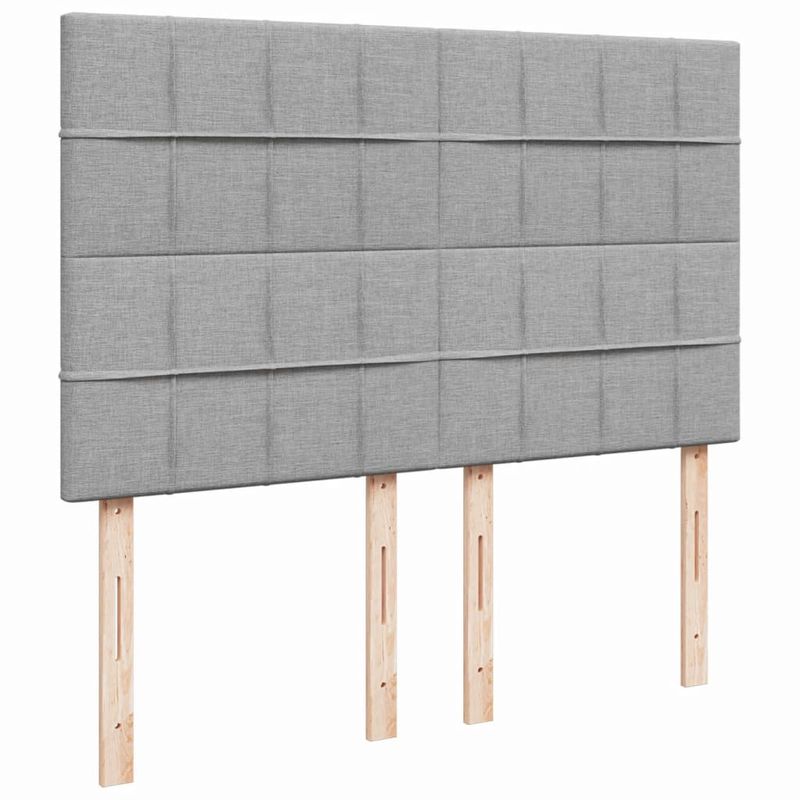Casa si Gradina - Mobilier - Paturi si accesorii - Paturi - Pat box spring cu saltea, gri deschis, 140x190 cm, textil - Infinity.ro