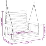 Casa si Gradina - Gradina si terasa - Balansoare si hamace - Balansoare - Leagan de gradina cu lanturi metalice, maro, lemn masiv brad, mărime 72x63x56 cm - Infinity.ro