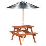 Casa si Gradina - Gradina si terasa - Mobilier exterior - Mese gradina - Masa de picnic pentru 4 copii, cu umbrela, lemn masiv brad - Infinity.ro