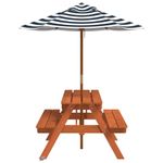 Casa si Gradina - Gradina si terasa - Mobilier exterior - Mese gradina - Masa de picnic pentru 4 copii, cu umbrela, lemn masiv brad - Infinity.ro