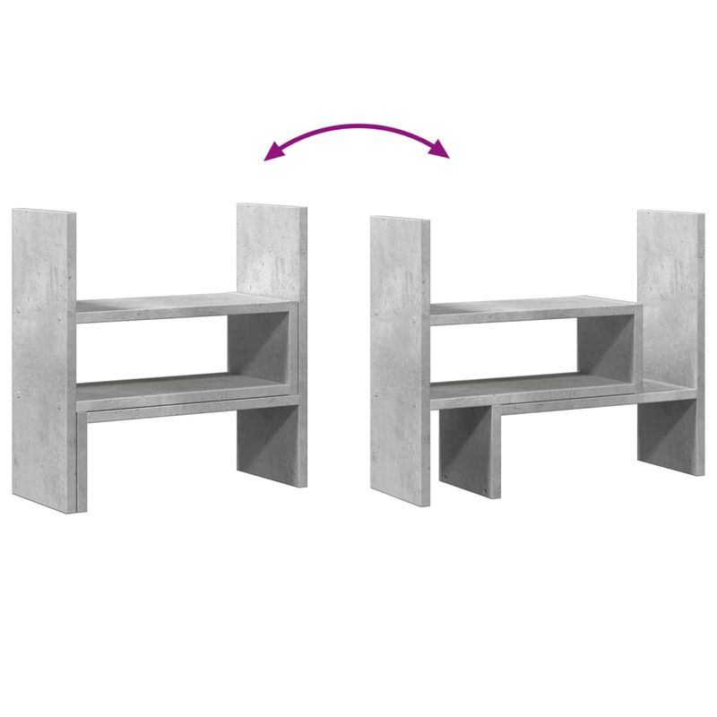 Laptop, Telefoane si Tablete - Laptopuri si accesorii - Accesorii Laptop - Standuri/Coolere notebook - Organizator birou, gri beton, 40x17x41 cm, lemn prelucrat - Infinity.ro