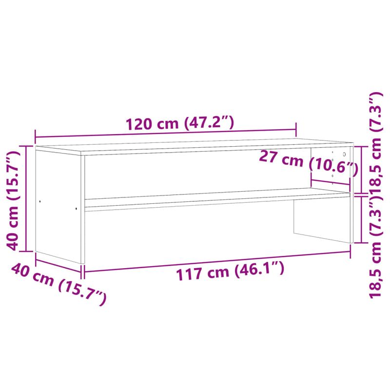 Casa si Gradina - Mobilier - Comode si corpuri - Comode - Dulap TV, stejar artizanal, 120x40x40 cm, lemn prelucrat - Infinity.ro