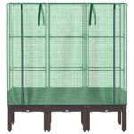 Casa si Gradina - Gradinarit si plante - Plante si ghivece - Ghivece si suporturi - Strat inaltat cu husa de sera, aspect ratan, 120x40x140 cm, maro - Infinity.ro