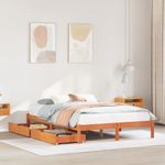 Casa si Gradina - Mobilier - Paturi si accesorii - Paturi - Cadru de pat fara saltea, maro ceruit 150x200 cm lemn masiv pin - Infinity.ro