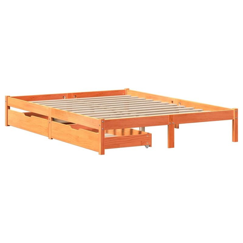 Casa si Gradina - Mobilier - Paturi si accesorii - Paturi - Cadru de pat fara saltea, maro ceruit 150x200 cm lemn masiv pin - Infinity.ro