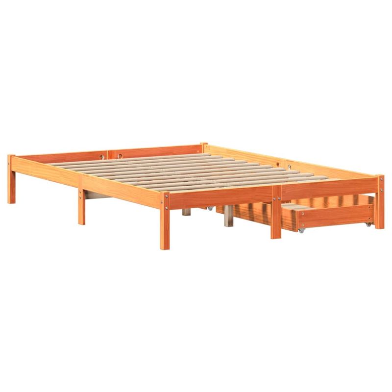 Casa si Gradina - Mobilier - Paturi si accesorii - Paturi - Cadru de pat fara saltea, maro ceruit 150x200 cm lemn masiv pin - Infinity.ro