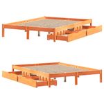 Casa si Gradina - Mobilier - Paturi si accesorii - Paturi - Cadru de pat fara saltea, maro ceruit 150x200 cm lemn masiv pin - Infinity.ro