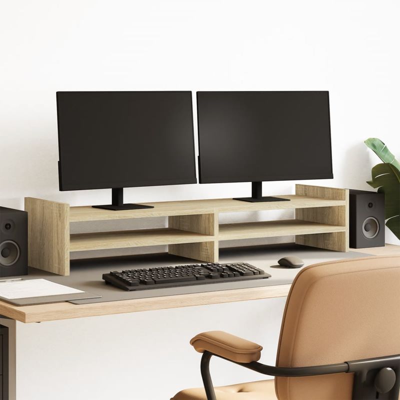 PC, gaming si accesorii - Desktop PC & monitoare - Accesorii monitoare - Suport de monitor, stejar sonoma, 100x27x20 cm, lemn prelucrat - Infinity.ro