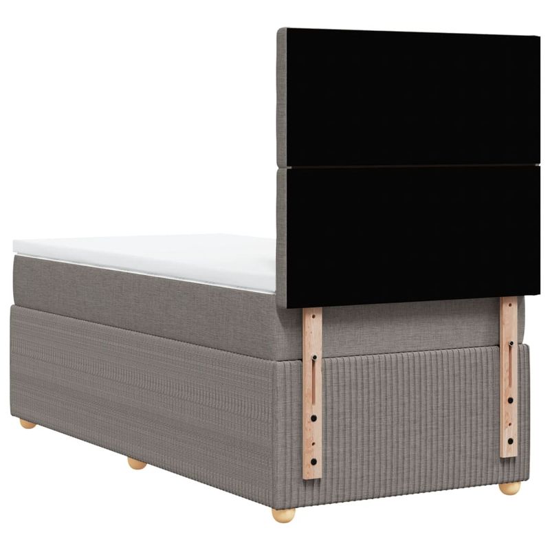 Casa si Gradina - Mobilier - Paturi si accesorii - Paturi - Pat box spring cu saltea, gri taupe, 90x190 cm, textil - Infinity.ro