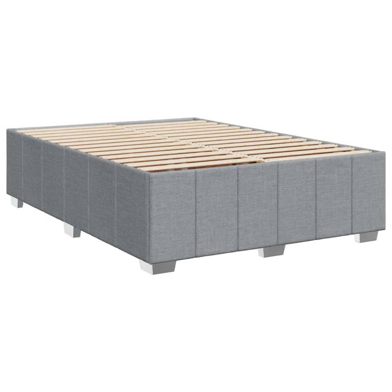 Casa si Gradina - Mobilier - Paturi si accesorii - Paturi - Pat box spring cu saltea, gri deschis, 140x190 cm, textil - Infinity.ro