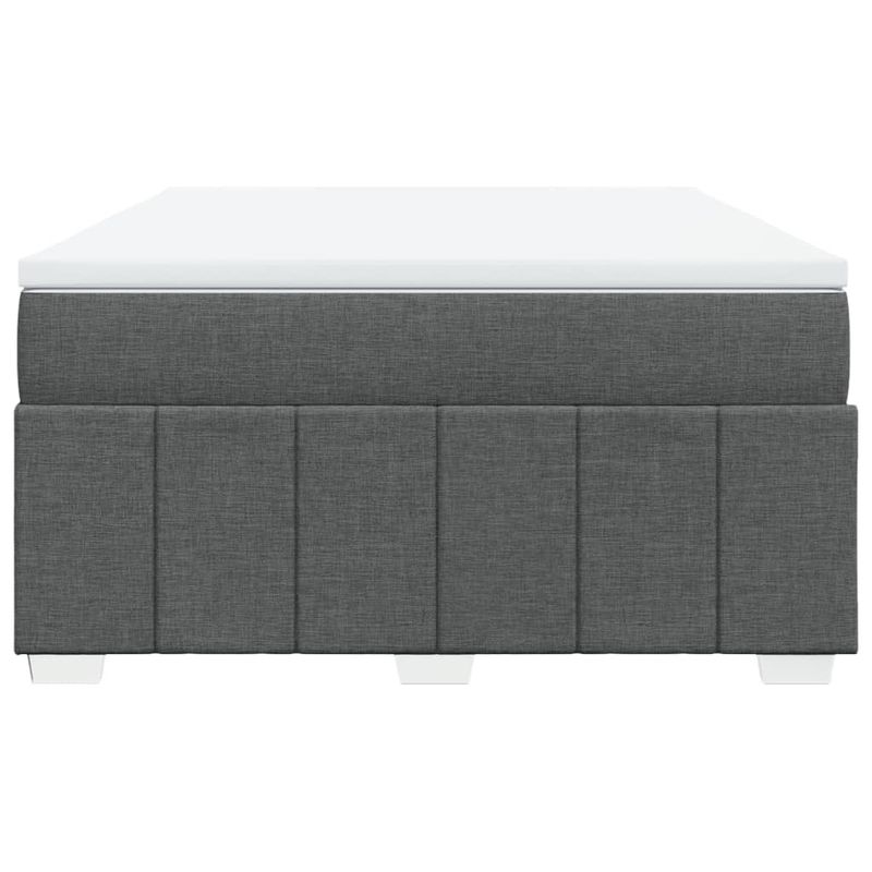 Casa si Gradina - Mobilier - Paturi si accesorii - Paturi - Pat box spring cu saltea, gri inchis, 140x190 cm, textil - Infinity.ro