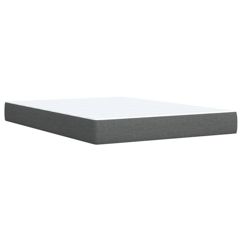 Casa si Gradina - Mobilier - Paturi si accesorii - Paturi - Pat box spring cu saltea, gri inchis, 140x190 cm, textil - Infinity.ro