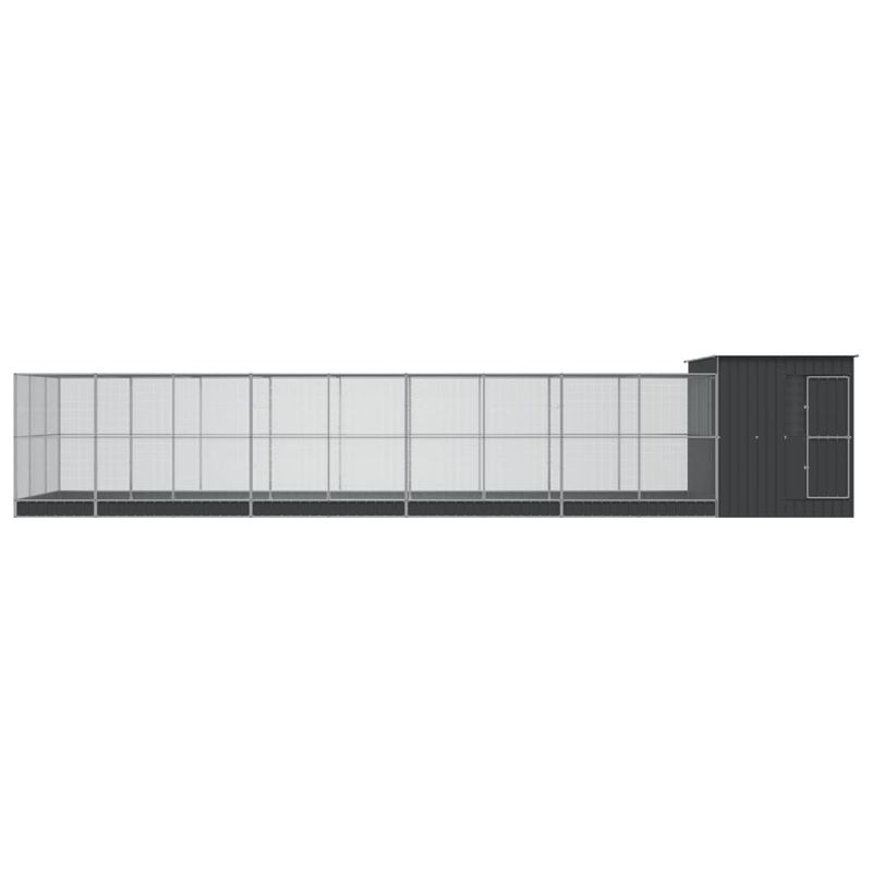 Petshop - Accesorii petshop - Culcusuri si custi - Tarcuri si colivii - Voliera de pasari cu extensie, argintiu, 1118x303x216 cm, otel - Infinity.ro